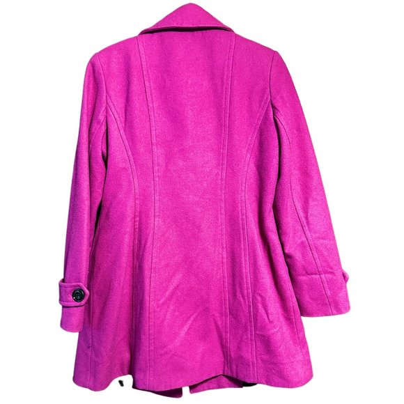 Anne Klein Fuchsia Trench Coat Size Small - Picture 8 of 14
